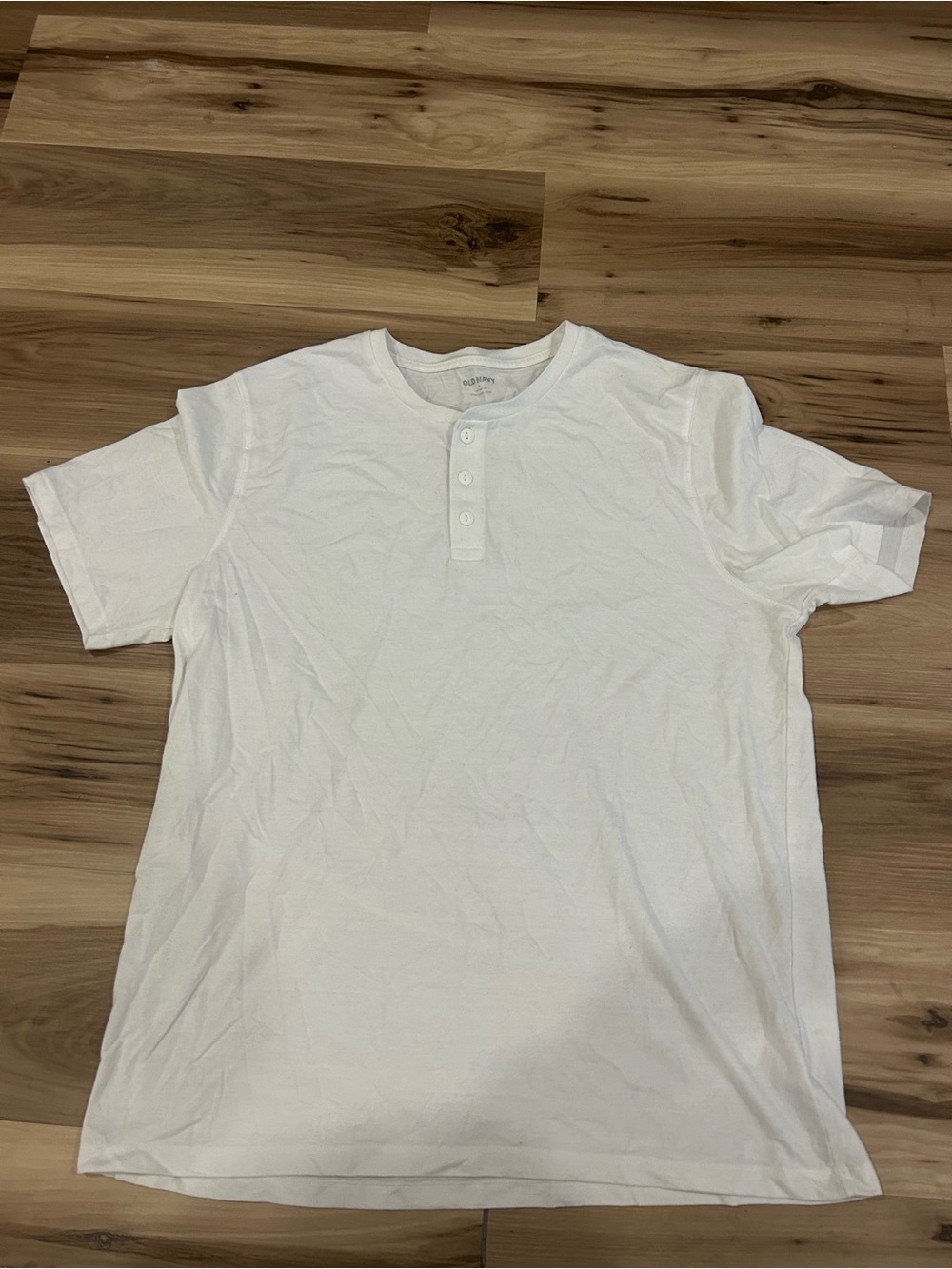 Classic White Henley Short-Sleeve Shirt - Old Navy